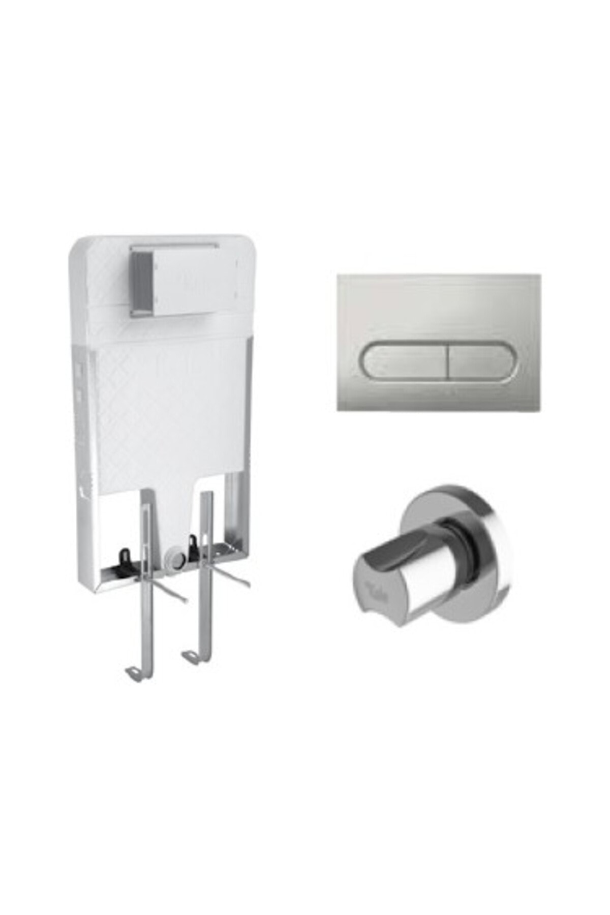 Versus Gömme Rezervuar Takımı Mat Krom Capsule Panel V200 Stop Valf