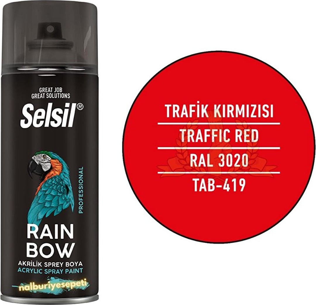 Rainbow Akrilik Sprey Boya Trafi̇k Kırmızı 400 Ml. - RAL3020