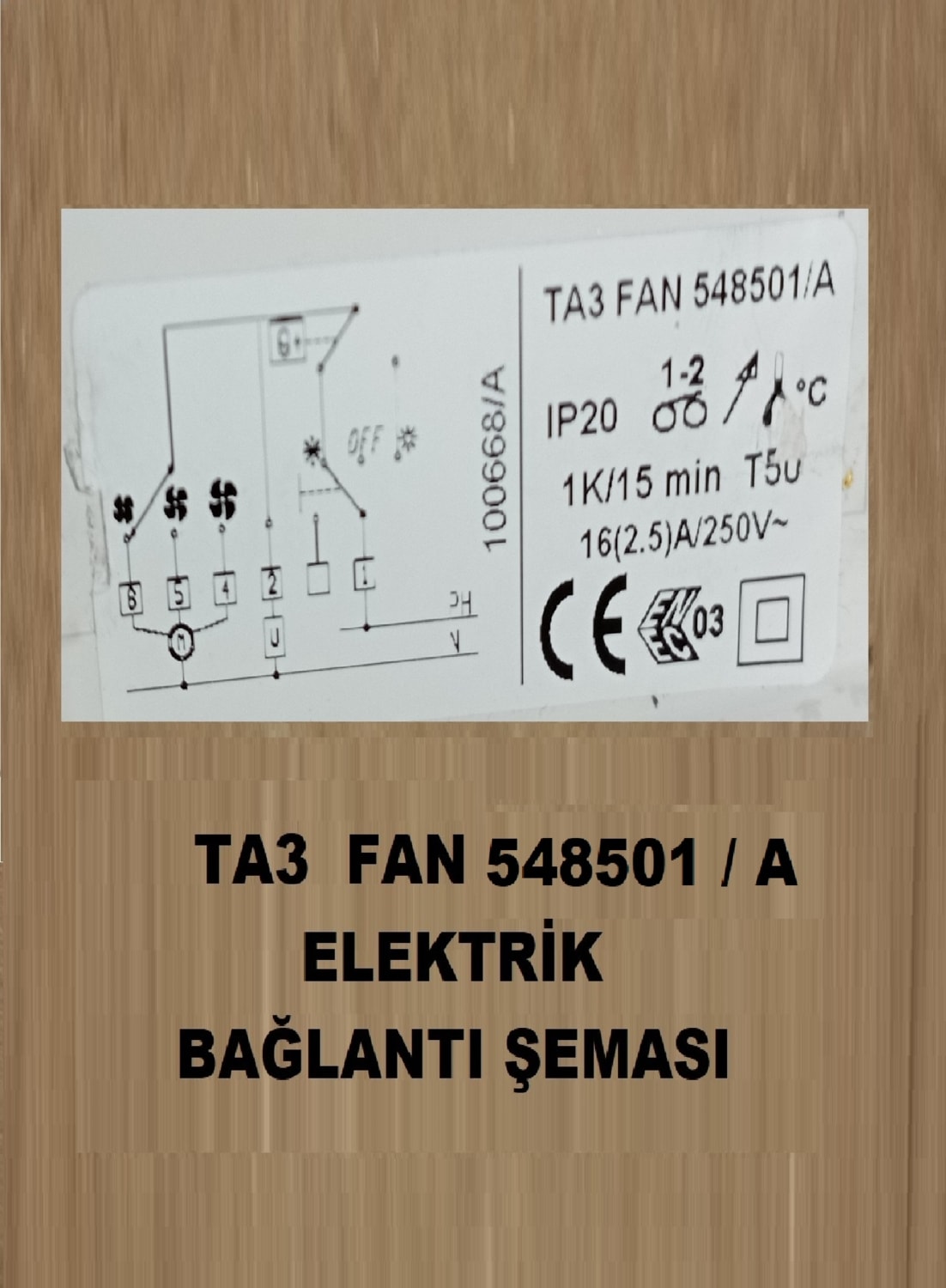 548501/A Fan Ta3 Fancoil Fankoil On/off Kablolu