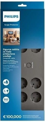 8-li SPN3180A/62 900 Joules Akım Koruma Prizi GRİ