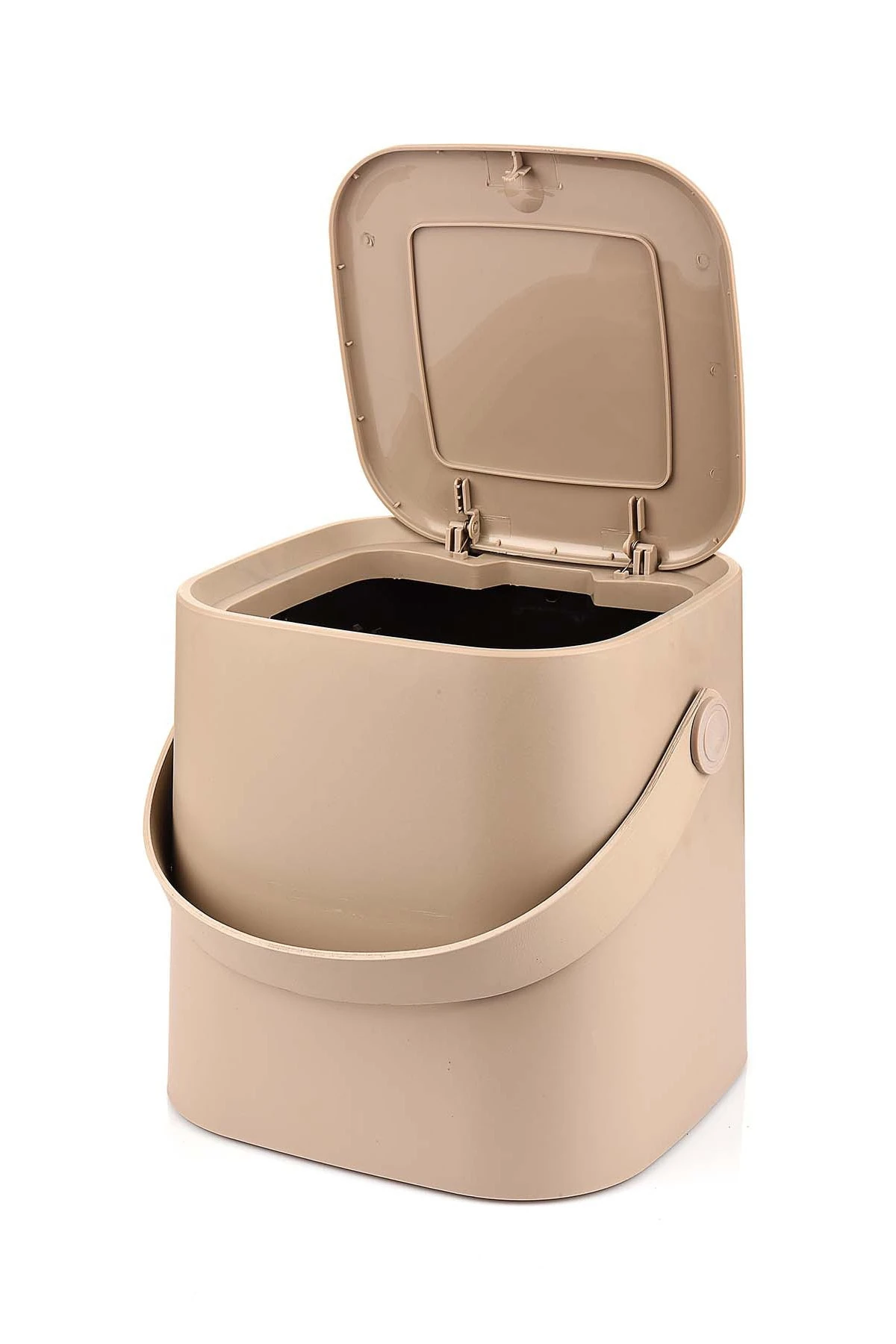 Tutma Saplı Iç Kovalı Tezgah Üst Mutfak Çöp Kovası 4 Lt - Beyaz