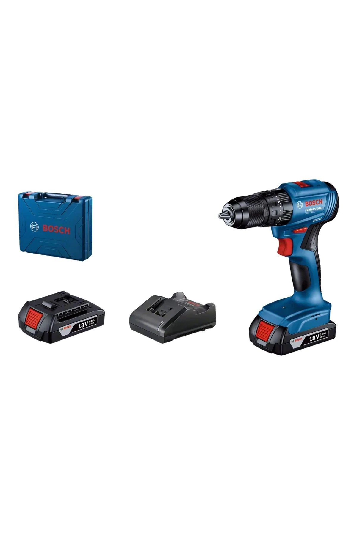 Orijinal Akülü Darbeli Şarjlı Matkap GSB 185-LI + 23 Parça Aksesuar + T. Çantası + 1 x 18V 2.0Ah Ak