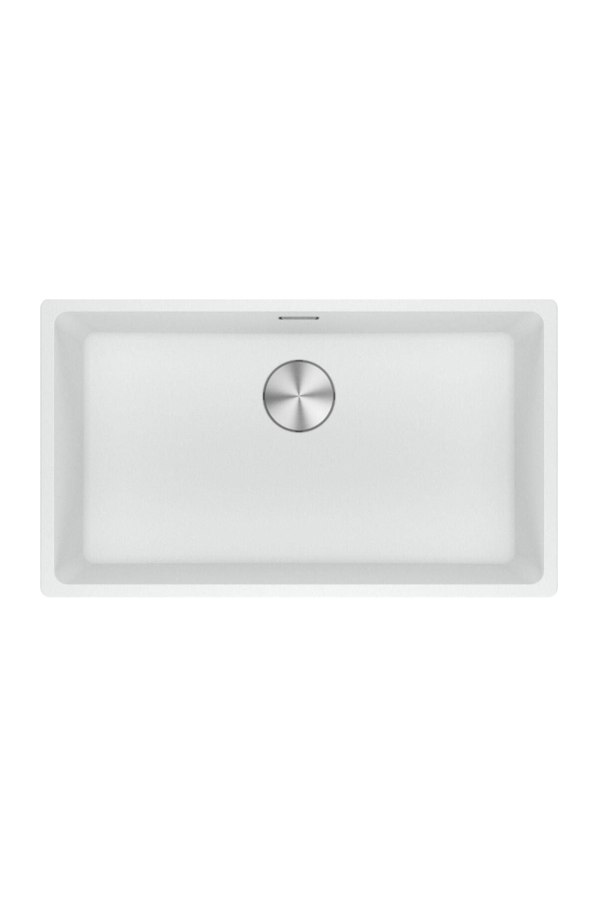 Maris MRG 110-72 Granit Eviye-Active Plus Doccia 2.0 Armatür-Sıvı Sabunluk Üçlü Set Bianco