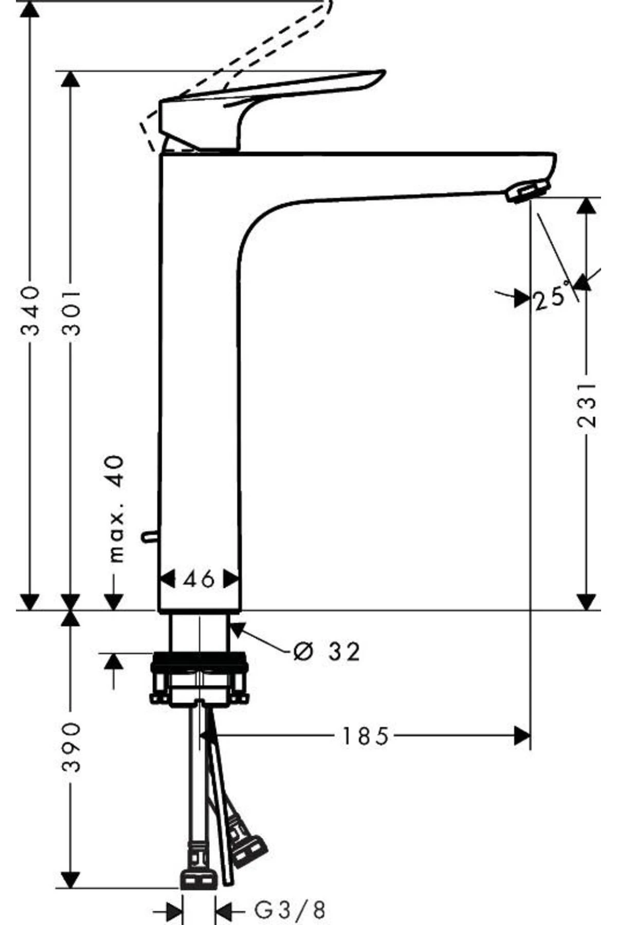 Logis E Tek Kollu Çanak Lavabo Bataryası 230 Kumandalı 71179000