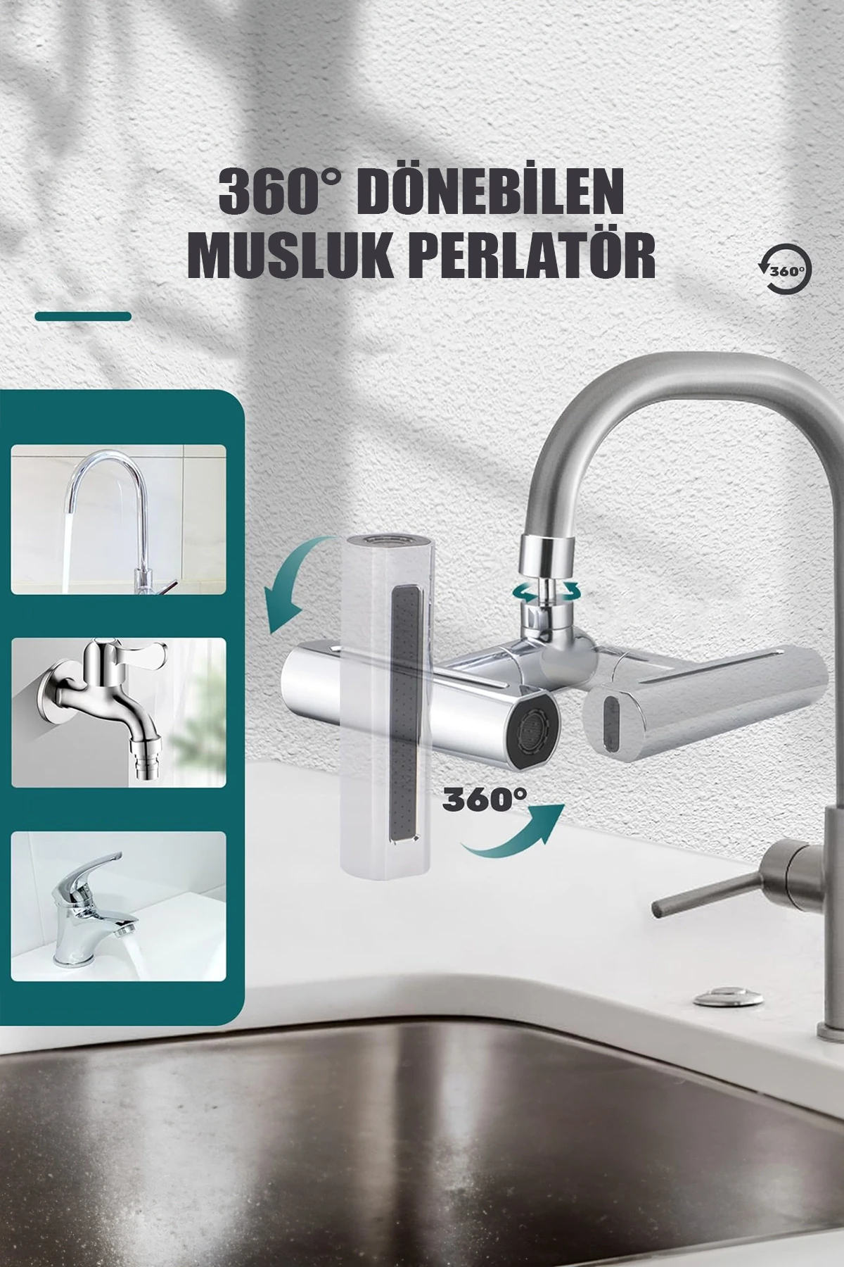 Akıllı Musluk Başlığı 4 Kademeli Ayarlanabilir Mutfak Armatür Lüx Lavabo Musluk Başlığı Yeni Nesil