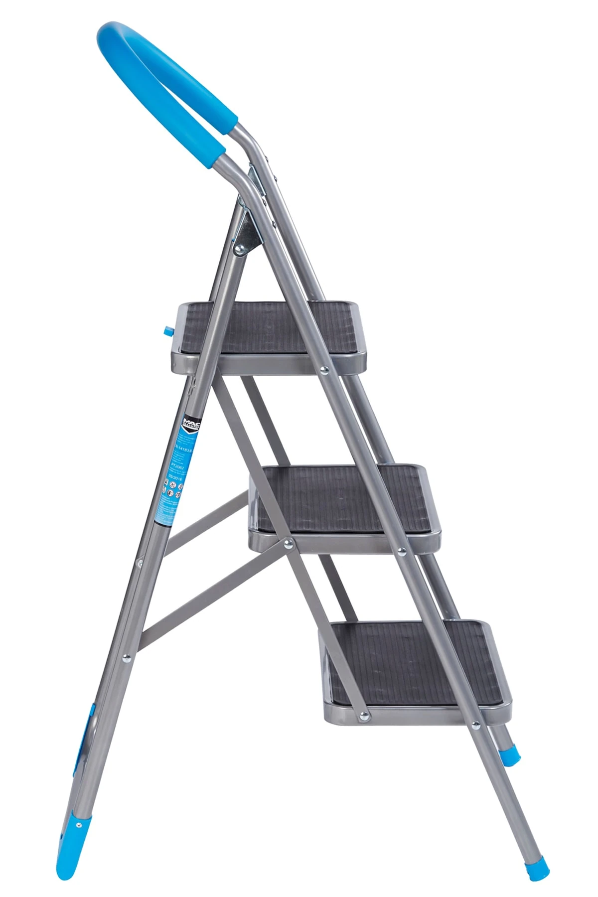 Merdiven 3 Geniş Basamaklı Kaymaz Katlanır Kilitli Cg014