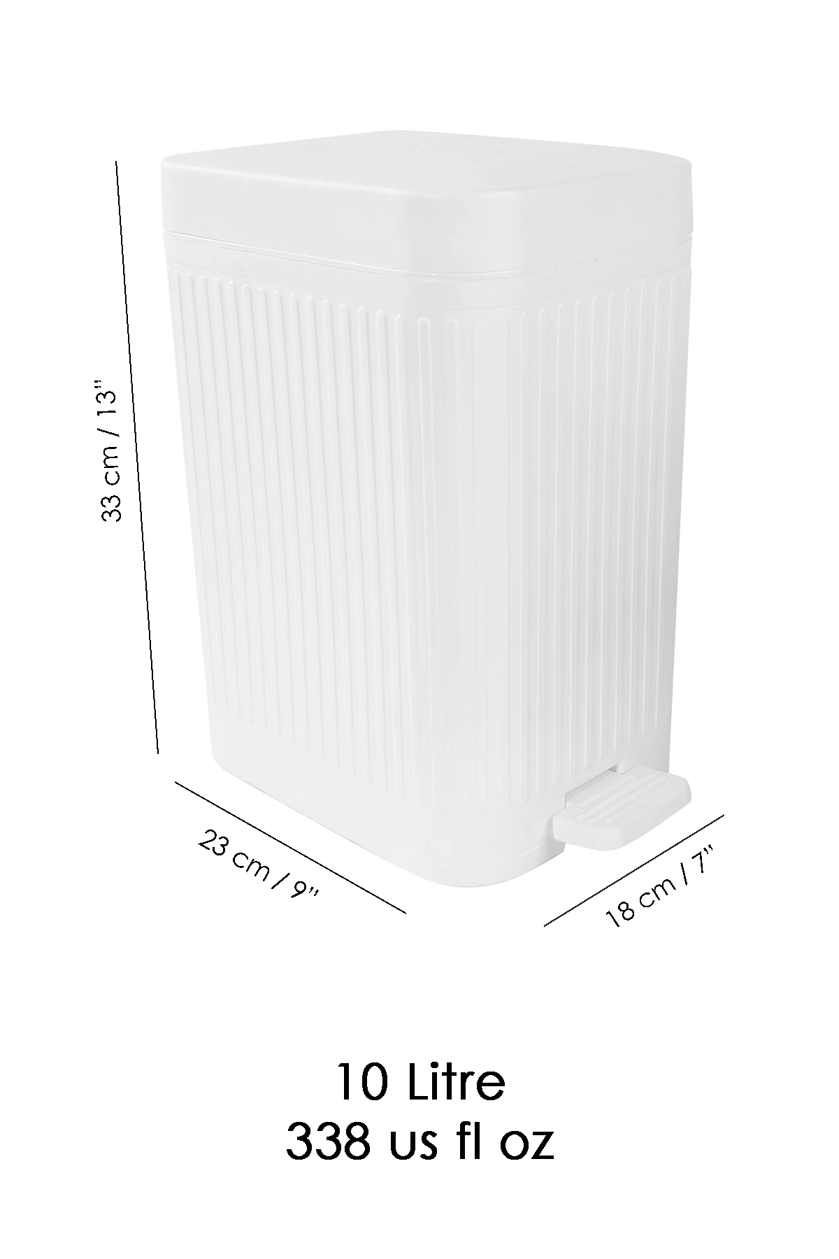 10 Lt Pedallı Sessiz Çöp Kovası - Yavaş Kapanır Amortisörlü Kapak Banyo Mutfak Çöp Kovası Beyaz