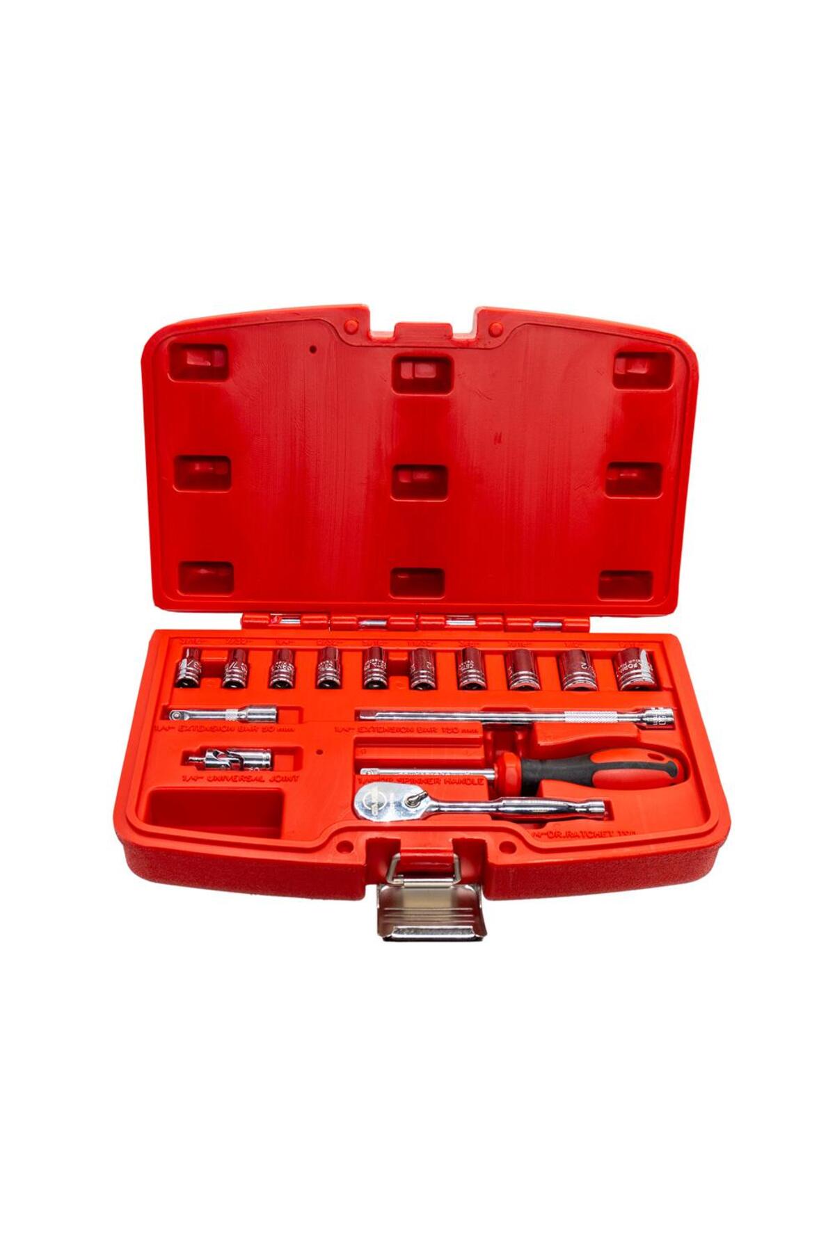 C00A-15PBT 12 Köşe SAE (İnç) Lokma Takımı 1/4” - 15 Parça