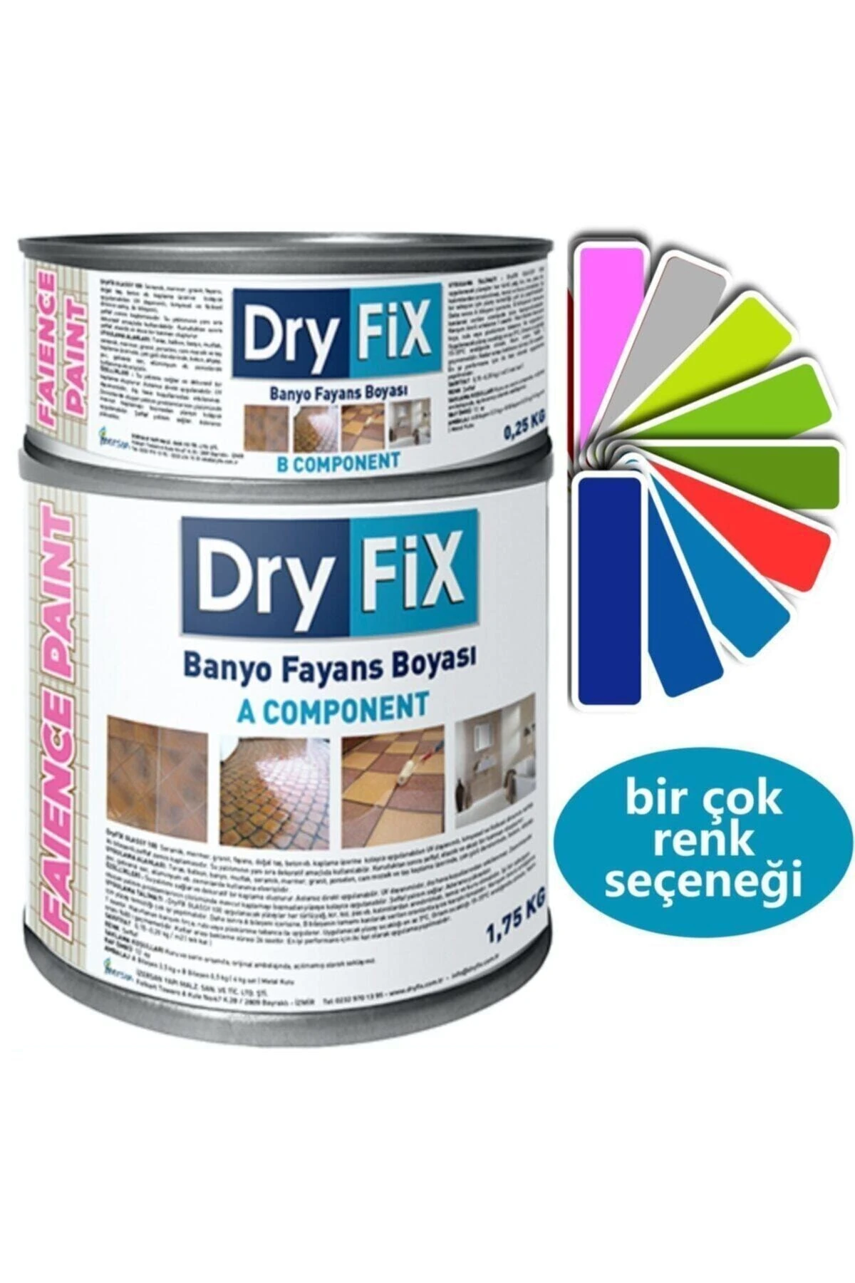 Dryfıx Fayans Boyası Beyaz 2kg+sıvı Cam 2kg-hem Boyama Hem Koruma-fayanslarınızı Boyayın Ve Koruyun