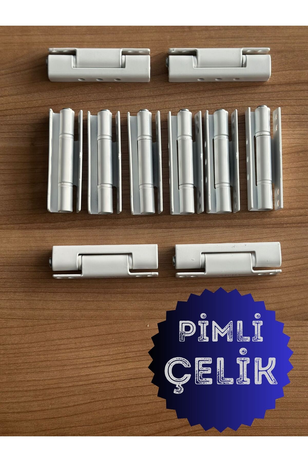 PVC Pimapen Kapı Pencere Menteşesi Çelik 90mm Beyaz/10 Adet) VİDALAR DAHİL