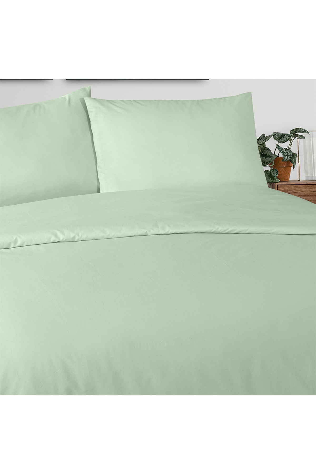 Freesia King Size Ranforce Nevresim Seti Yeşil (3 Parça) King Size Nevresim Seti
