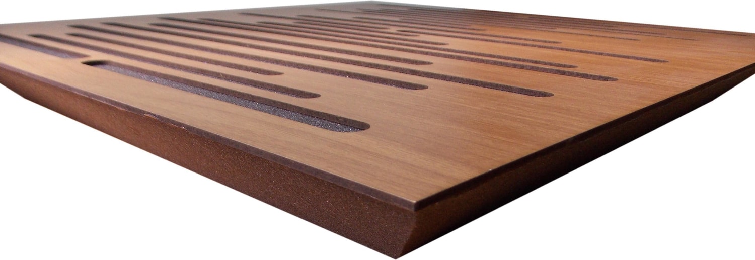 Akustik Ahşap Difüzör Panel Kahverengi 60 x 60 cm