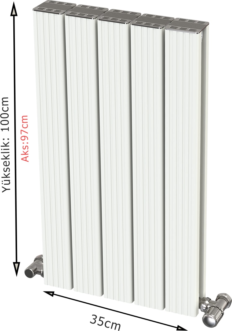 Argus Alüminyum Radyatör 1000 x 350 (5 Dilim) Kırık Beyaz