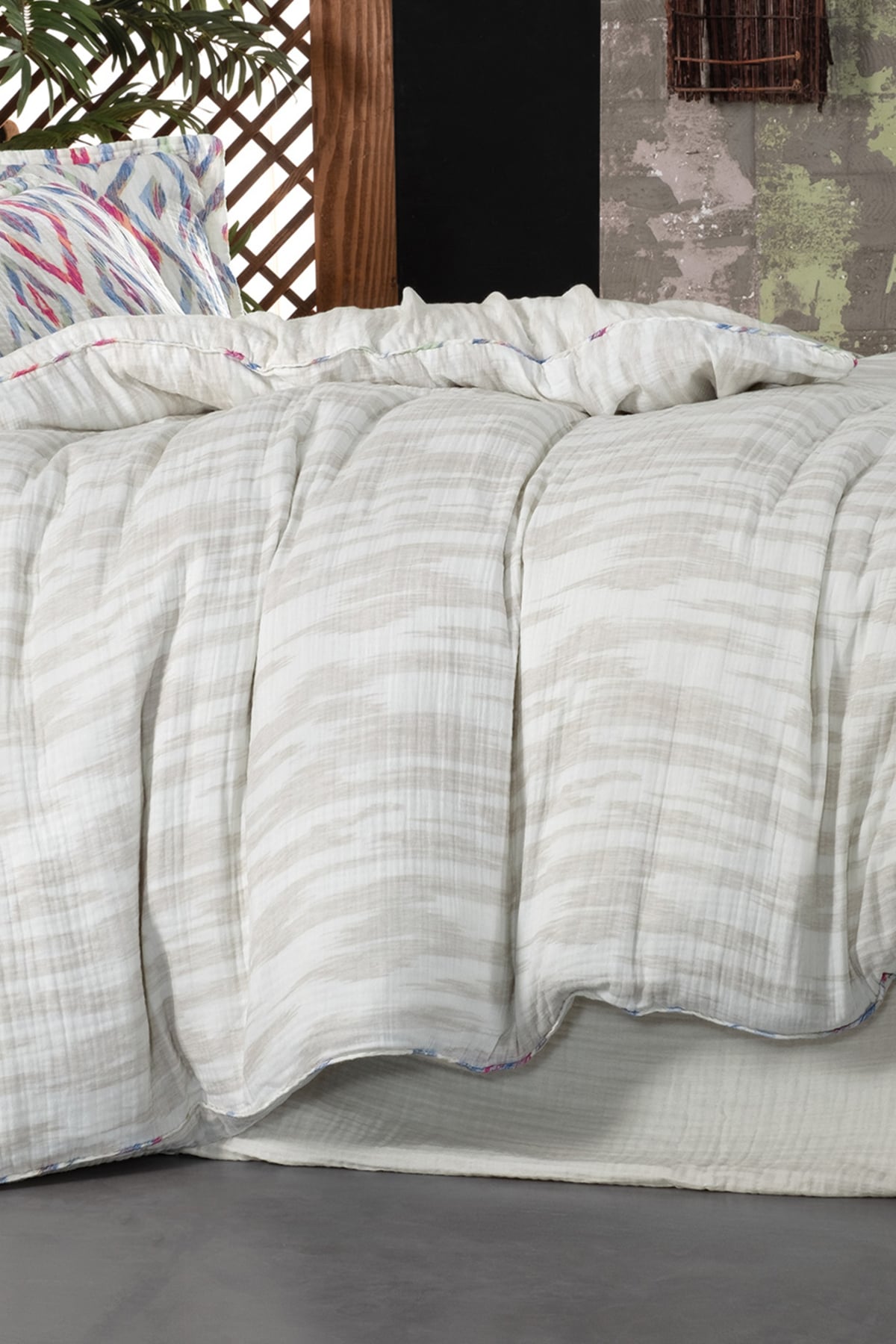 Mayorka Mavi Mood Comfort King Size (Battal Boy) %100 Pamuk Müslin Yıkamalı Nevresim Takımı