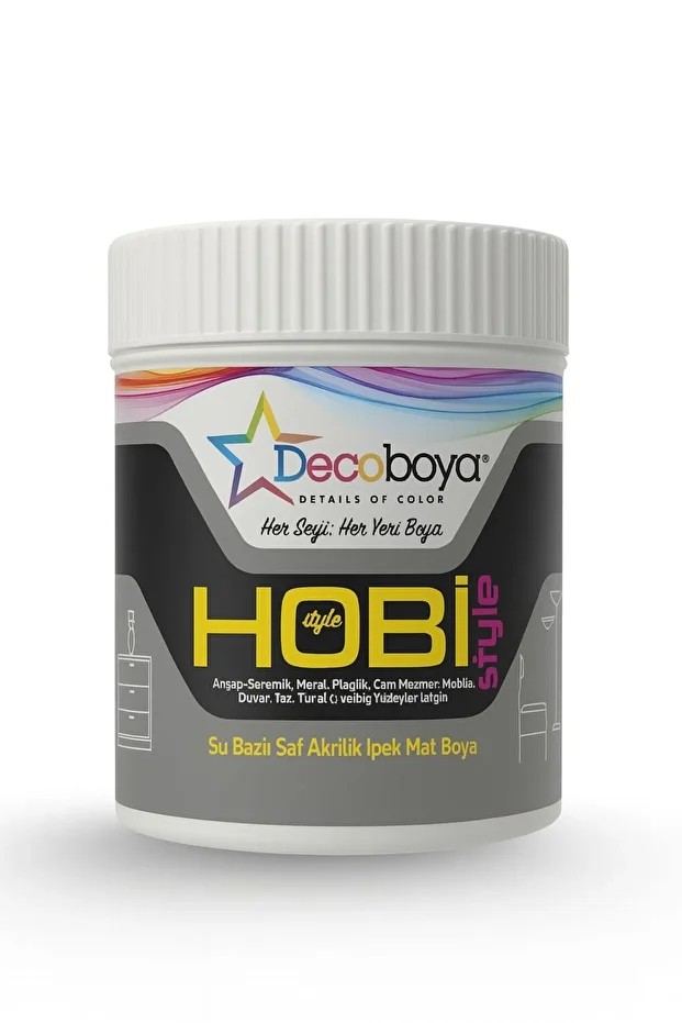 Hobi Style Su Bazlı Akrilik Boya Dönüşüm Boyası Beyaz 1KG / 0.8LT