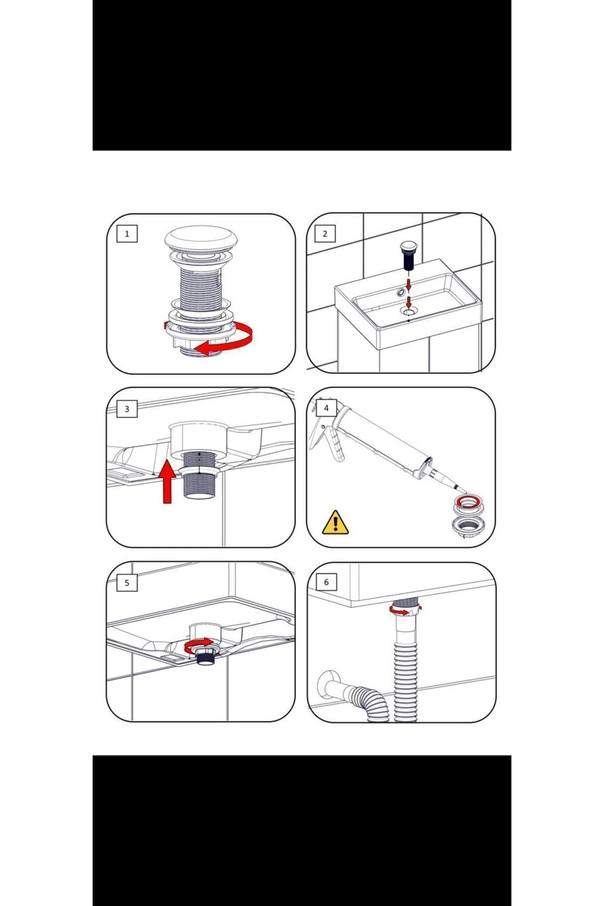 İz Yapı Taşmasız Aç Kapa Körüklü Lavabo Sifonu Seramik MAT Beyaz