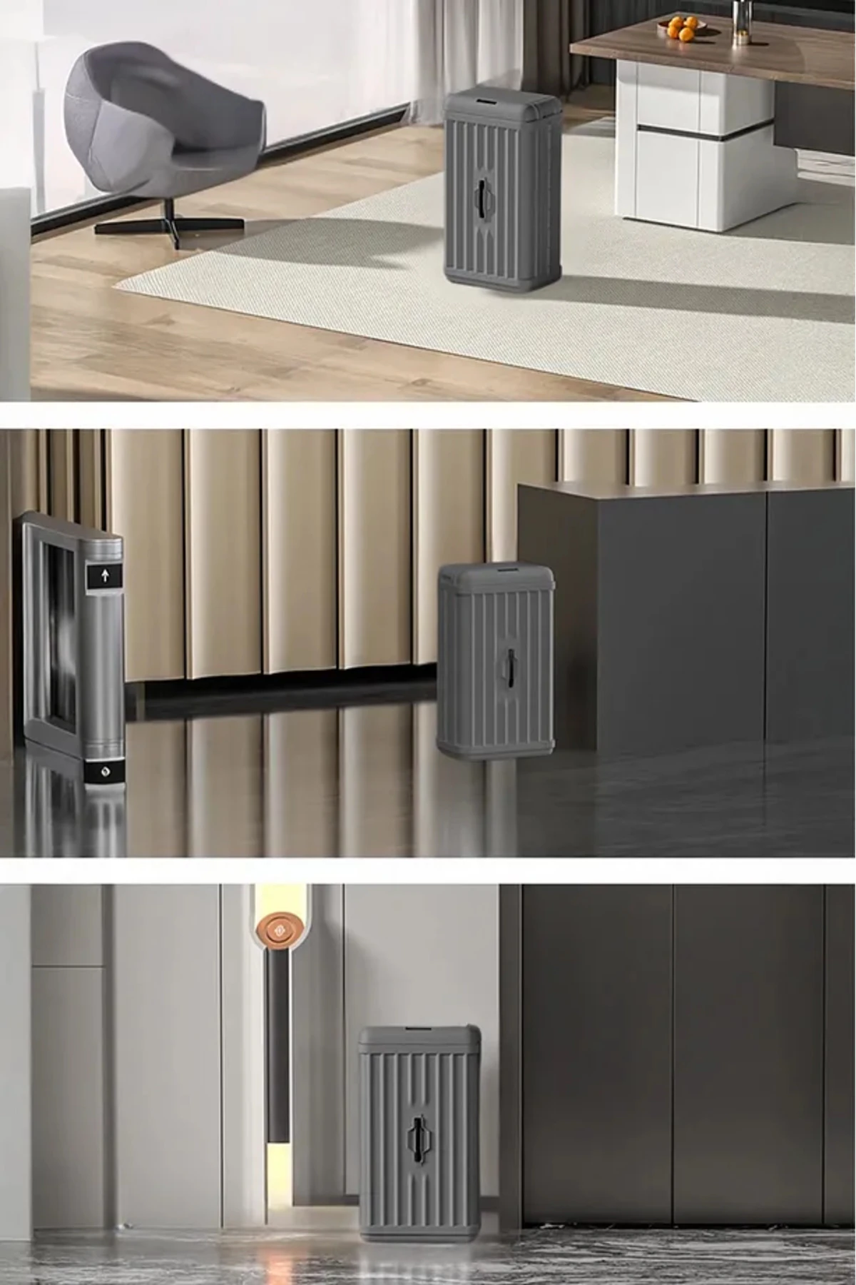 50 Lt Mega boy Hareket Sensörlü Sessiz Açma Kapama Çok Amaçlı Sensörlü Çöp Kutusu