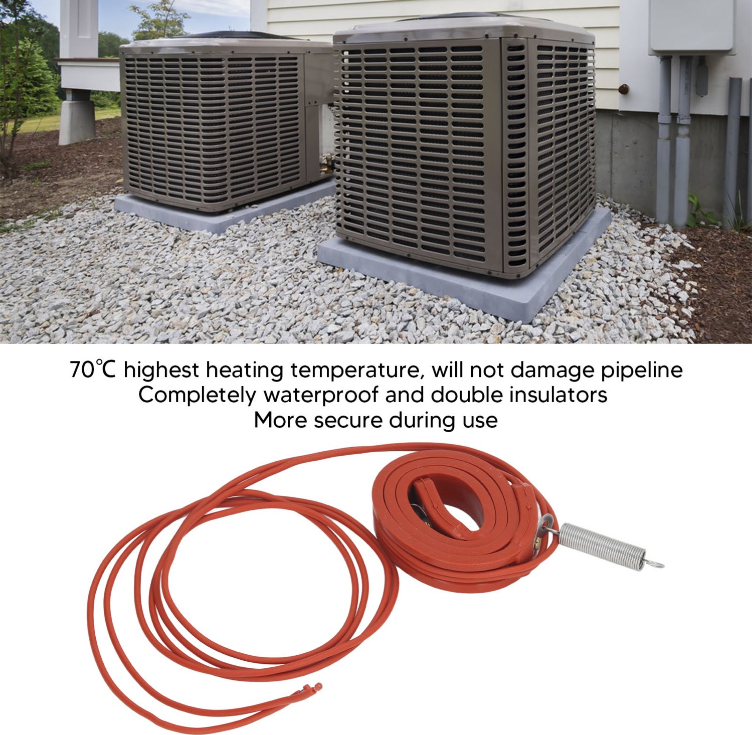 Silikon Isıtıcı Kemer Su Geçirmez Anti-Donma 30MM Bahar AC220V Çift Katmanlı Yalıtım 28W Türbin Için Isıtma Kablosu (Yurt Dışından)
