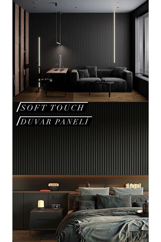 Antalya Yıldız Duvar Lambri Profili Lb 3771 Soft Touch Siyah
