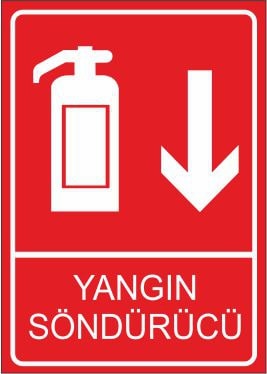 Yangın Södürücü 25 X 35 Cm Uyarı Levhası