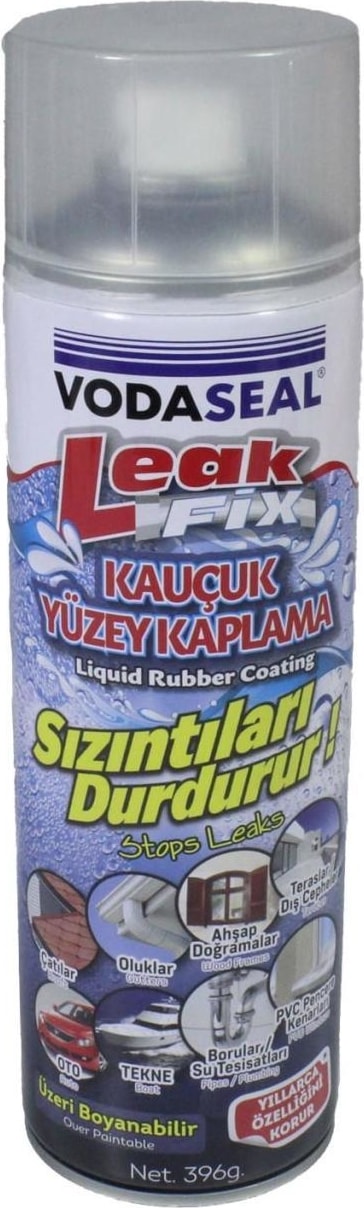 OZKUVVET Leak Fix Su Sızdırmaz Sprey Şeffaf 396 gr + Silikon Boya Pas Sökücü SR78 200 ml