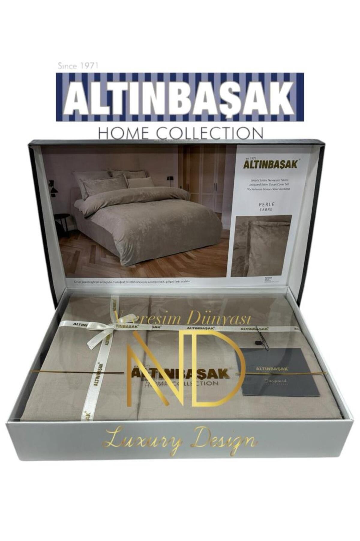 Jakarlı Saten Çift Kişilik Nevresim Takımı Dıamond Arcane