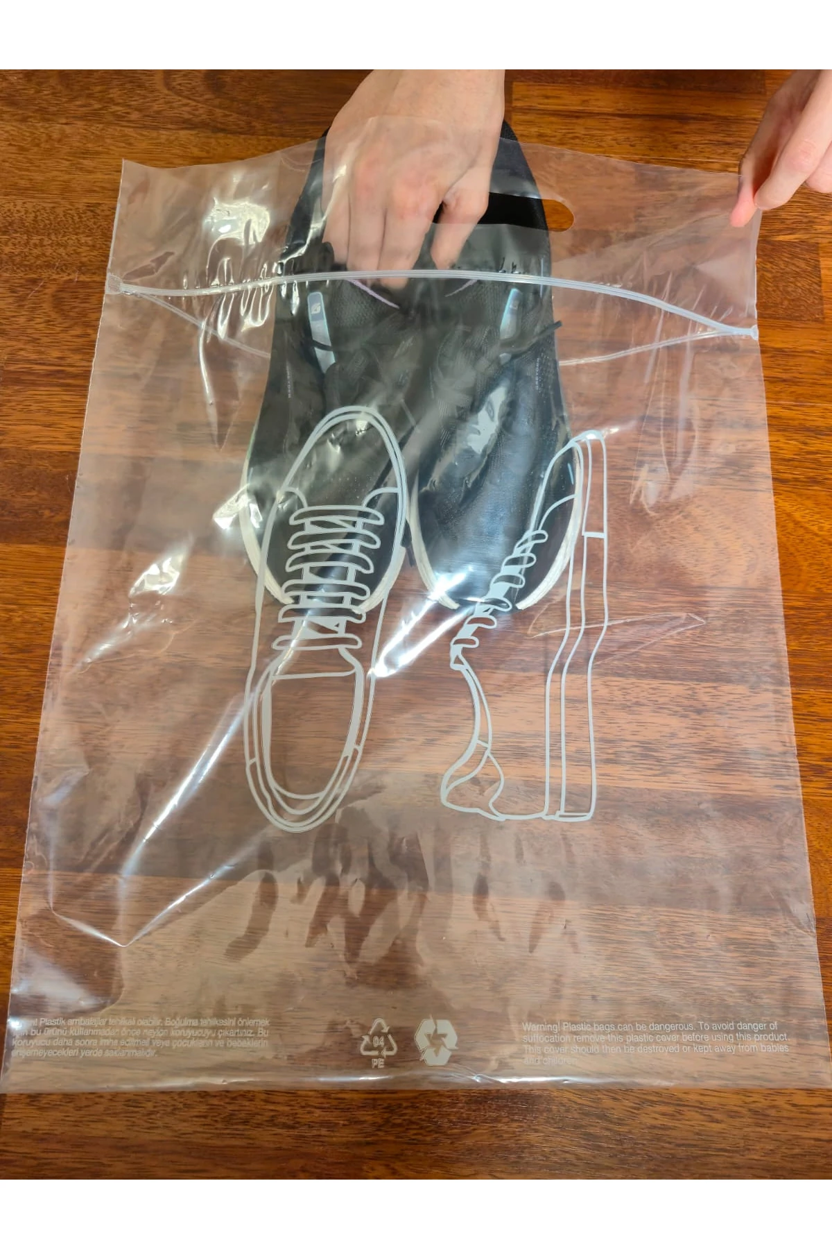 6 Adet Kilitli 45x52 cm Ayakkabı Düzenleyici Poşet Ayakkabı Organizer Poşeti