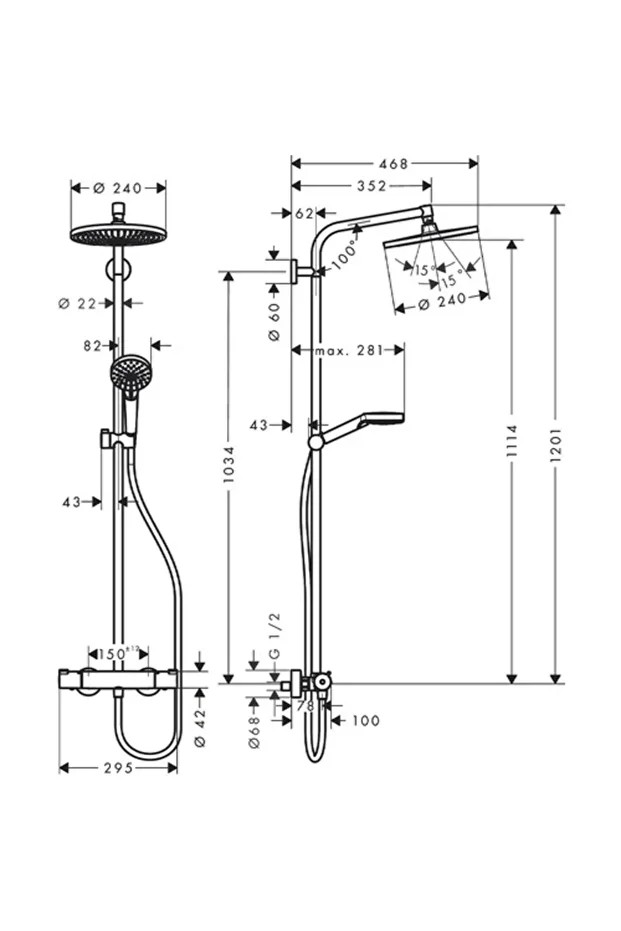 Crometta S240 1jet Eco Termostatlı Duş Kolunu