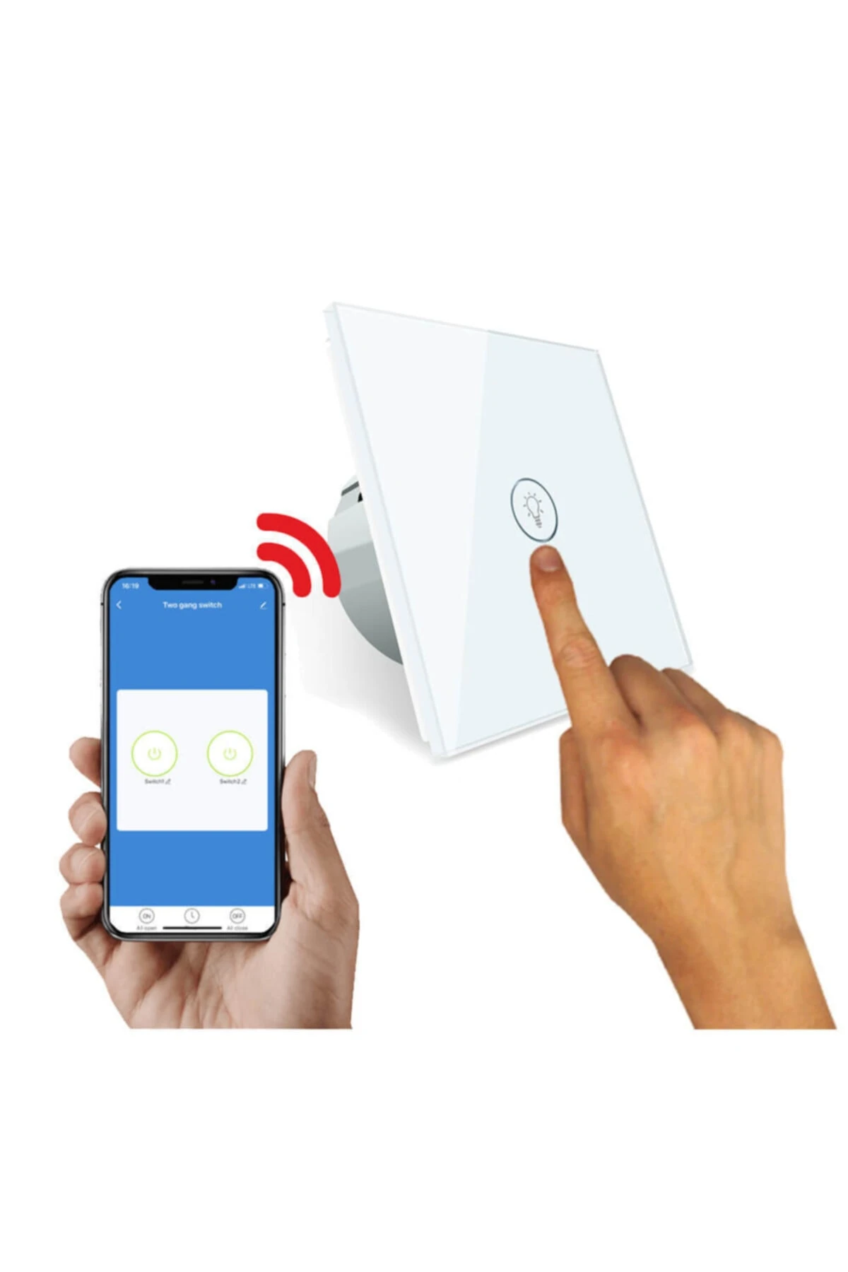 As871 Eu Wifi Dokunmatik Akıllı Tekli Duvar Lamba Açma Anahtarı Tuya Destekli