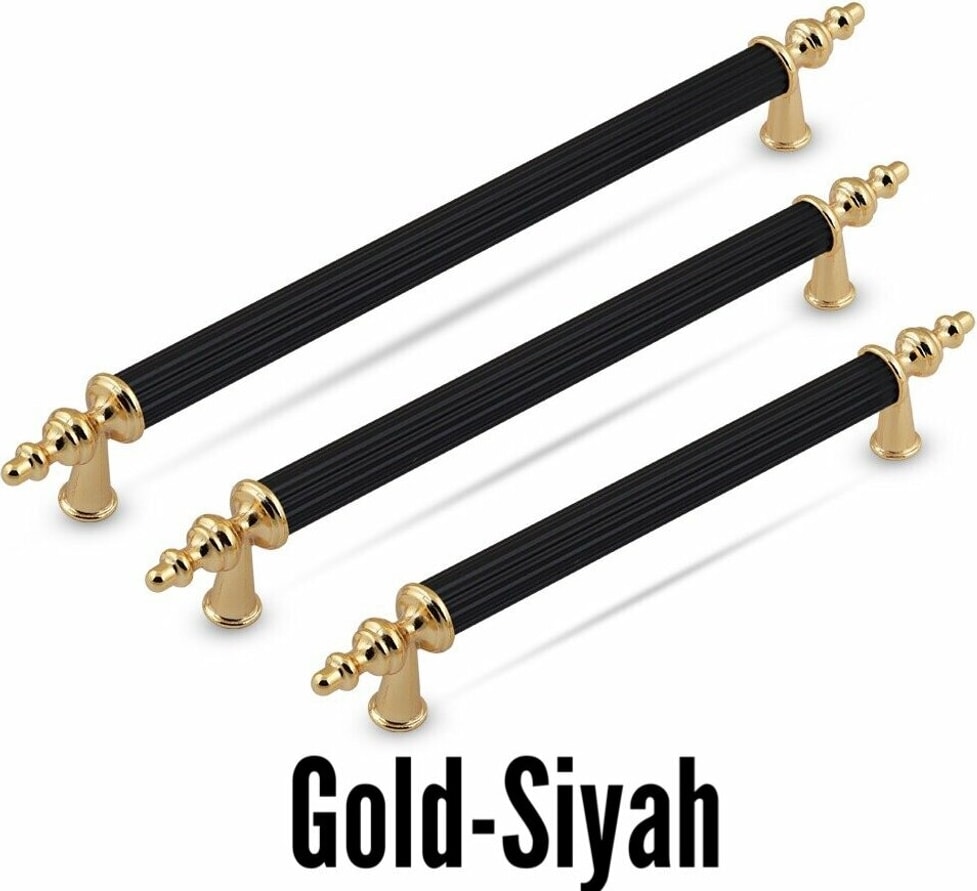 Trend Gold - Siyah Retro Dolap Çekmece Mobilya Kulpları