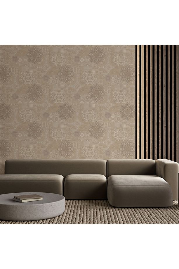 Dante 1409-4 Geometric Damask Desen Duvar Kağıdı (gri)