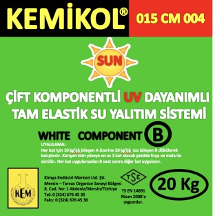 015 cm 004 Çift Komponentli Uv Dayanımlı Tam Elastik Su Yalıtım Sistemi Component A+B