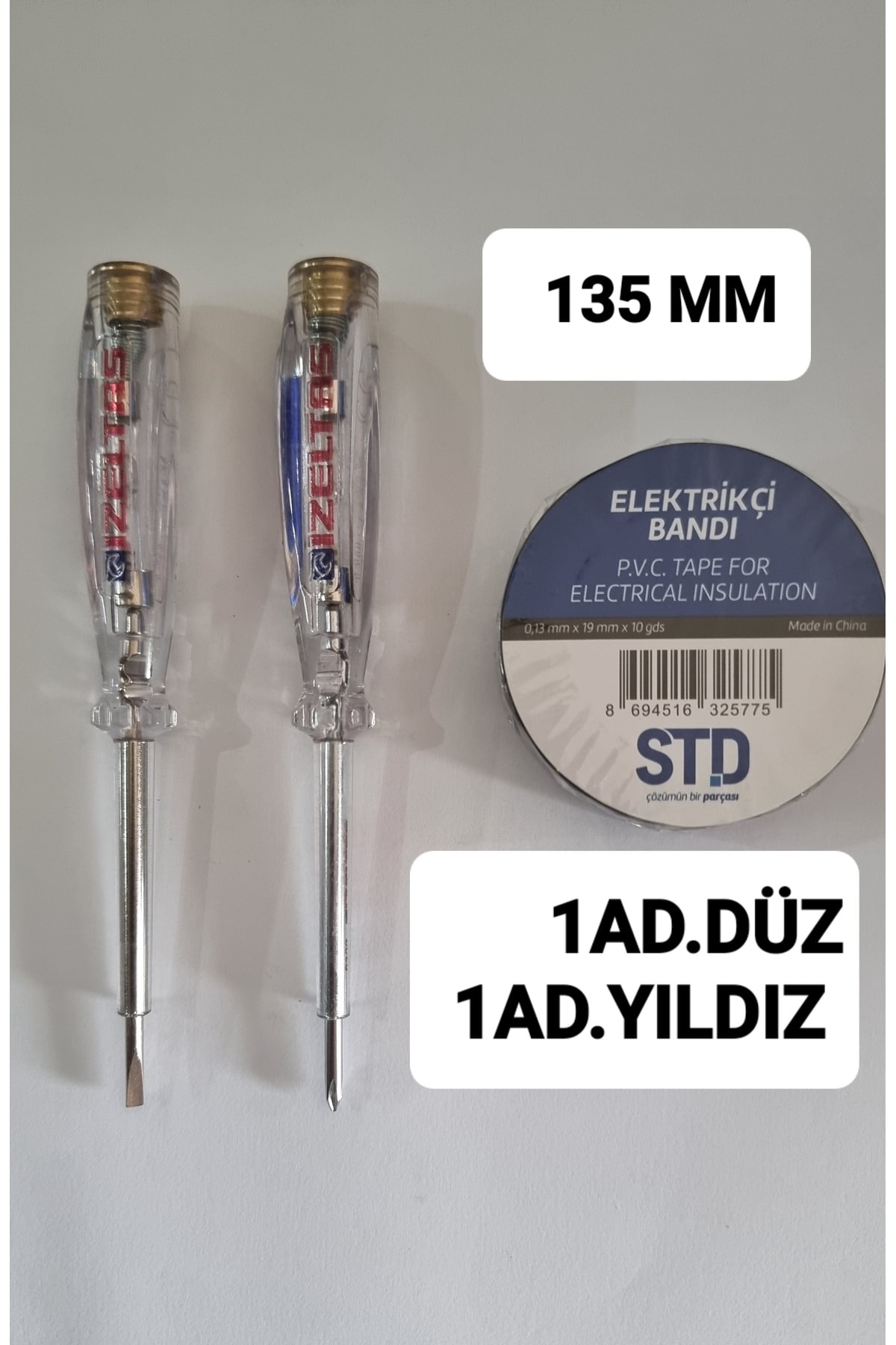 İZELTAŞ İZELTAŞ KONTROL KALEMİ 135 MM 1 ADET DÜZ 1 ADET YILDIZ 1 ADET ELEKTRİK BANTI