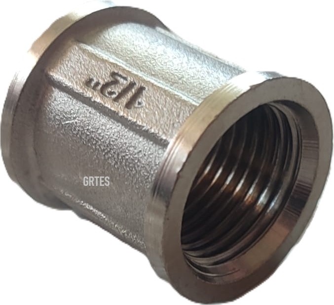 (10'lu Paket) 1/2"DN15 Sarı/krom Manşon İç Dişli (Dişi) - Chrome Threaded Sleeve