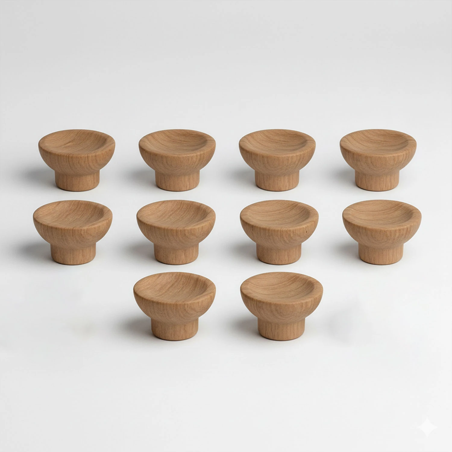 Alegro Düğme 10 Adet Set Açık Ceviz Plastik Tek Vidalı Mutfak Dolabı Çekmece Dolap Kulpu Kulbu Model