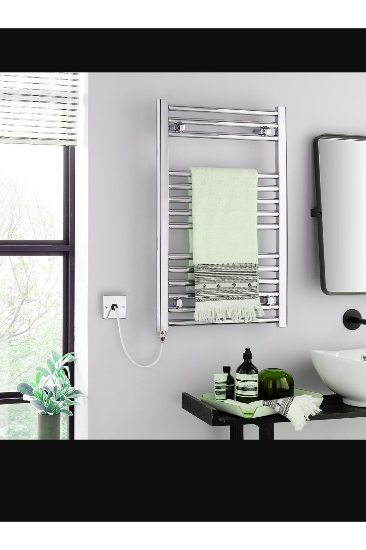 550X800 KROM TERMOSTATLI ELEKTRİKLİ HAVLUPAN ISITICI RADYATÖR 10 YIL GARANTİLİ