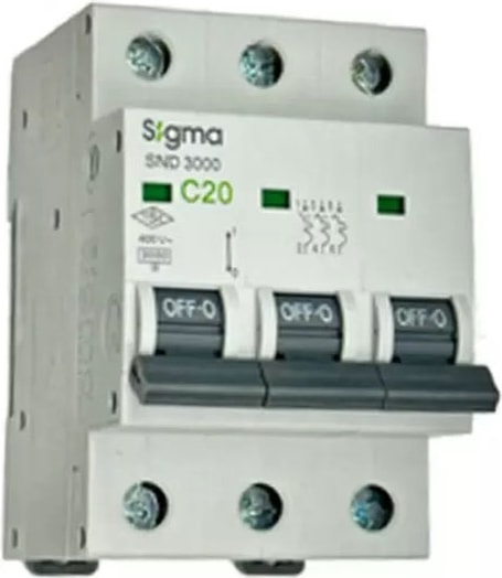 SND4500 4.5 Ka 3p C20 Otomatik Sigorta