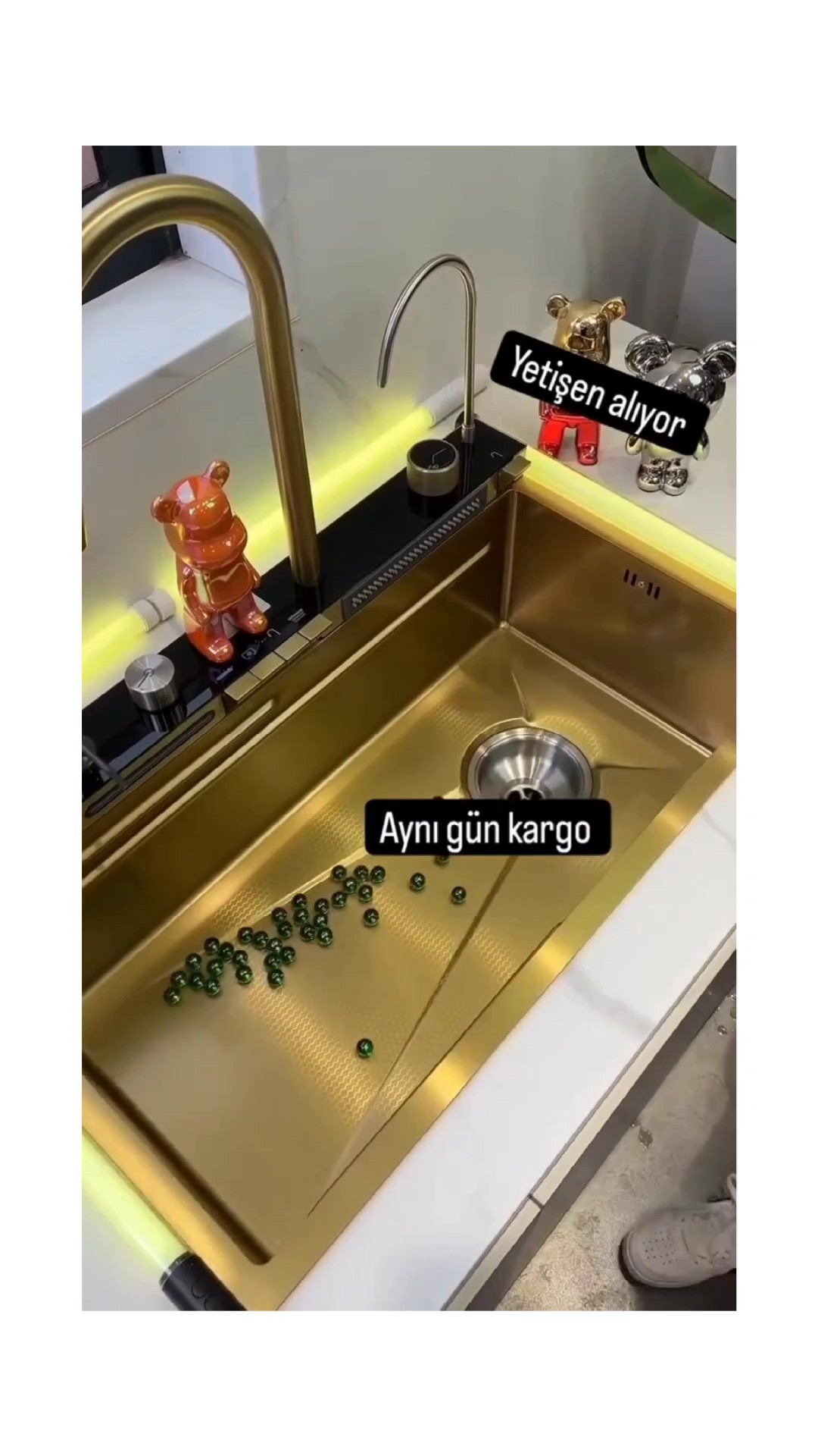 Tam Otomatik 9 Fonksiyonlu Şelale Evye Gold