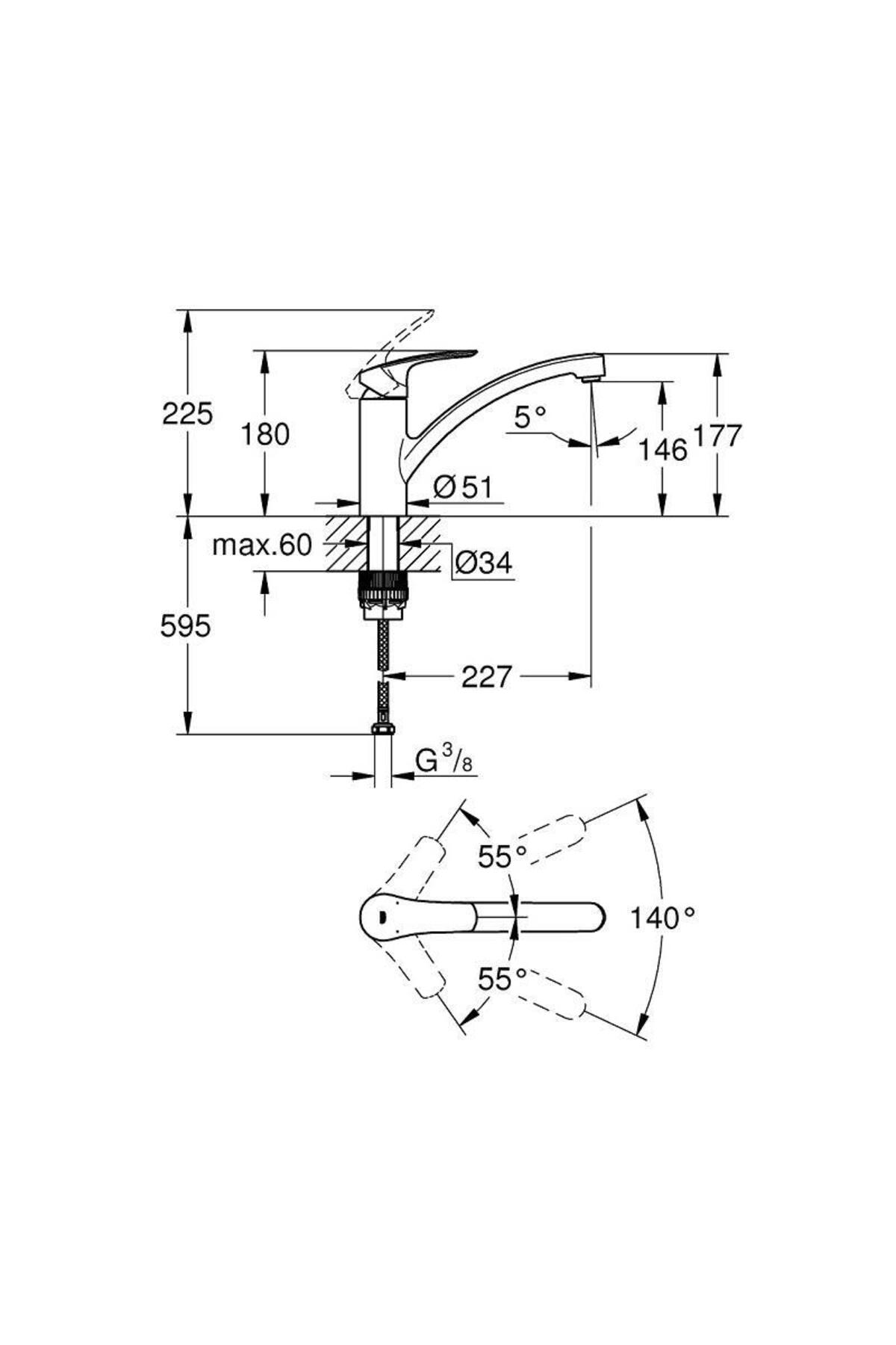 Eurosmart Tek Kumandalı Eviye Bataryası - 33281003