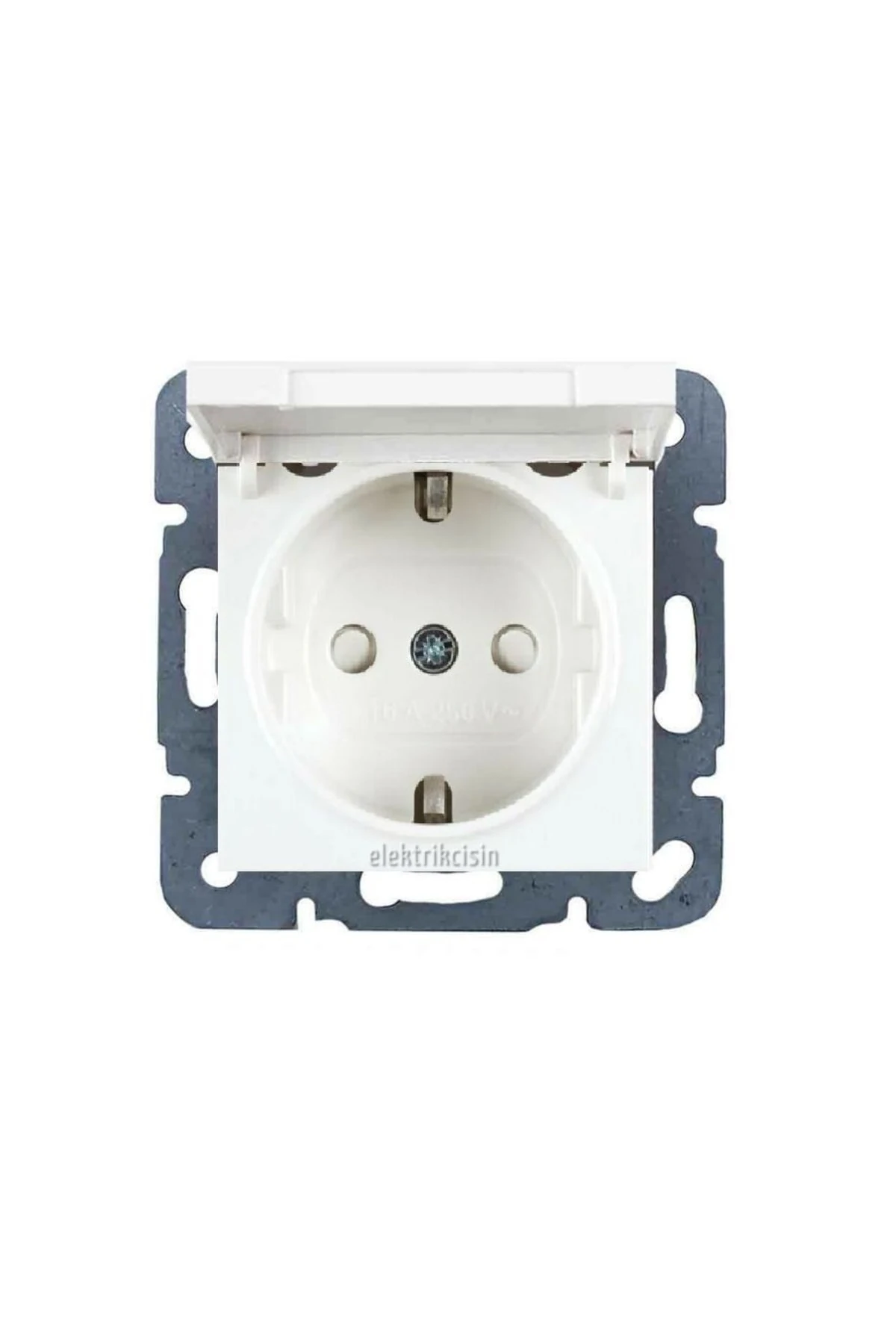 Meridian Çocuk Korumalı Kapaklı Topraklı Priz (çerçeve Hariç) 12 Adet