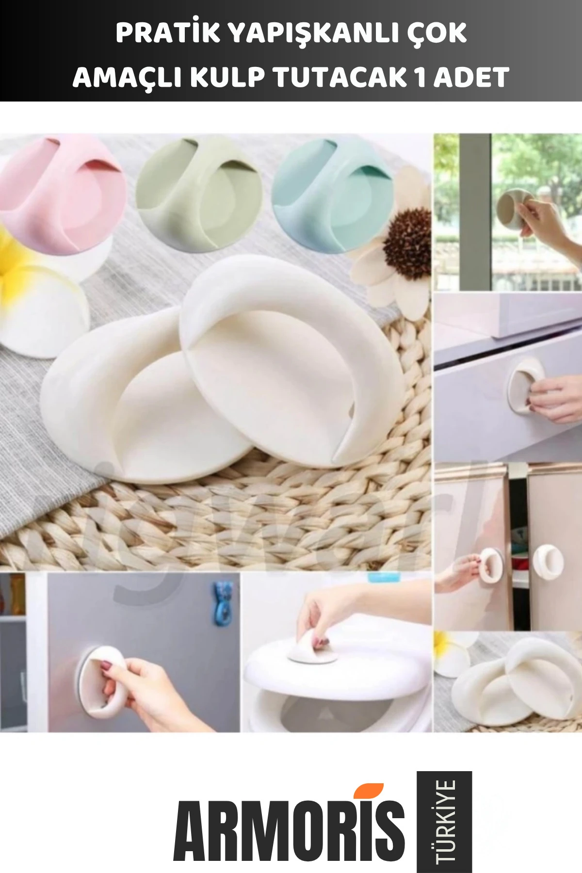 Pratik Kolay Kullanım Cam Fayans Kapı Panel Pencere Klozet Dolap Çok Amaçlı Yapışkanlı Kulp Tutacak