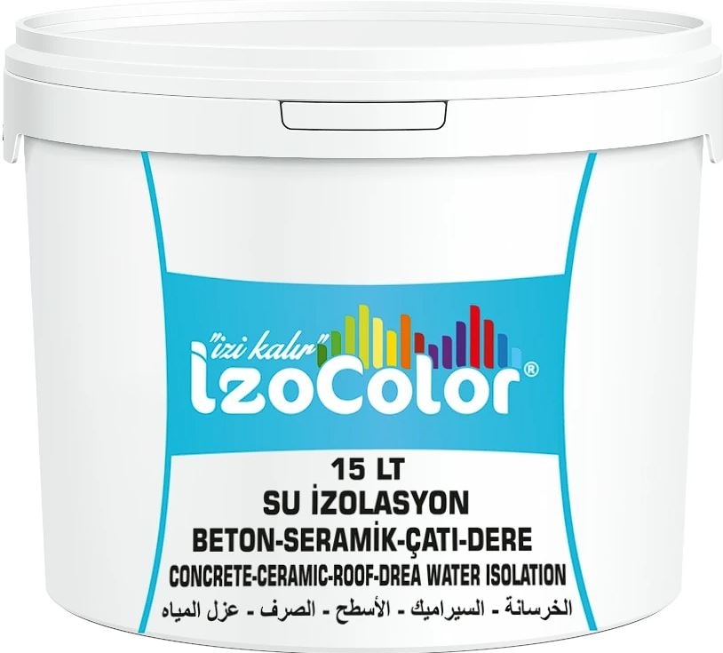 Izocolor Su Yalıtımı Izolasyon 15 Lt Yüksek Uv Dayanımlı Solventsiz Silikon Katkılı