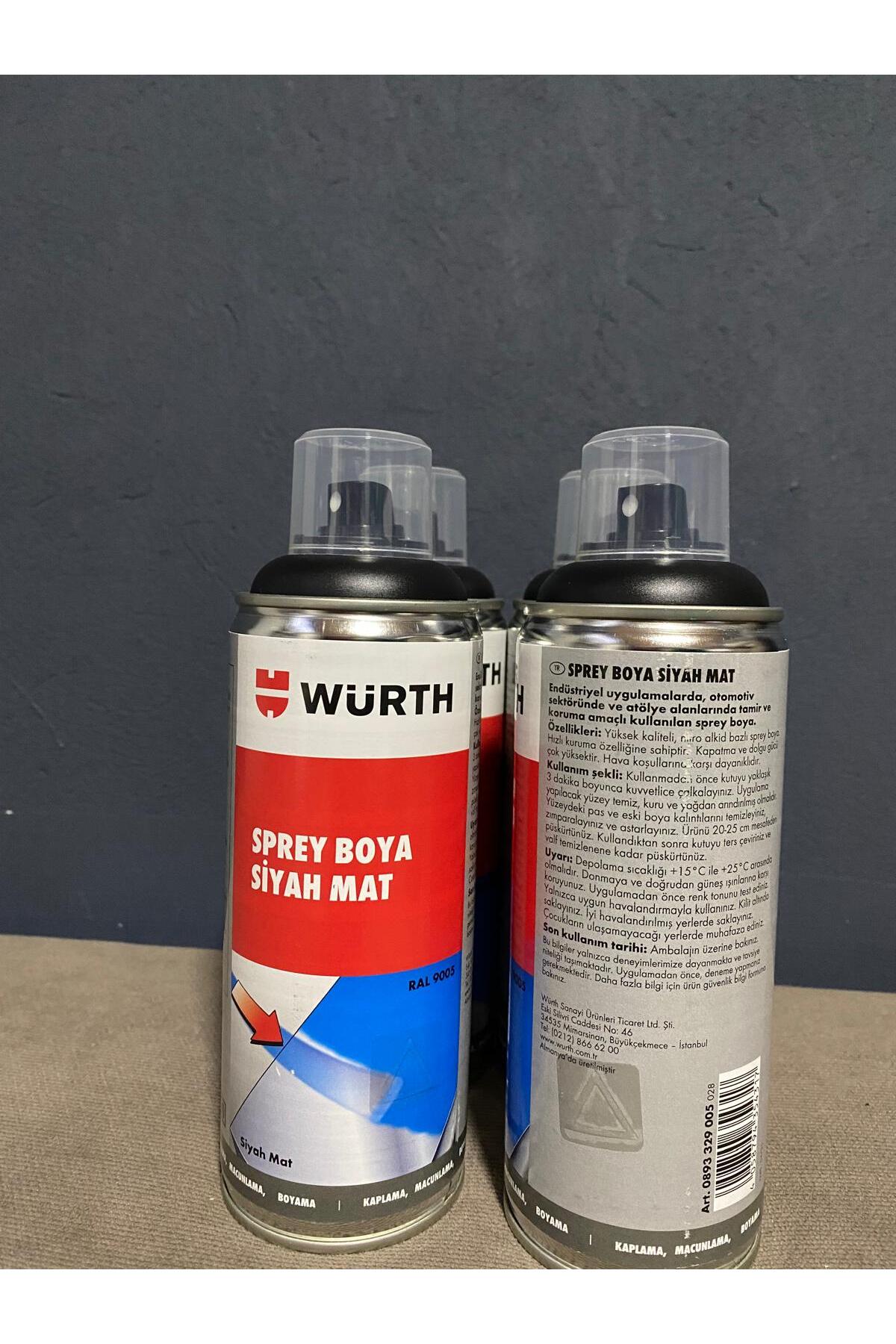 WÜRTH SPREY BOYA  SİYAH MAT  4'LÜ
