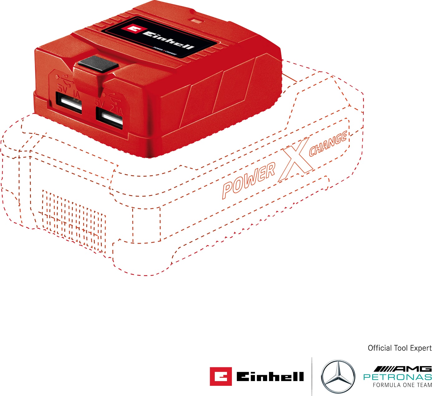 BOSCH Akülü Mobil USB Şarj Cihazı TC-CP 18 Li USB-Solo Power X-Change (18 V PXC aküler için, akıllı telefon, tablet vb. şarj edebilme, 2 USB çıkışı, akü dahil değildir) - 4514120