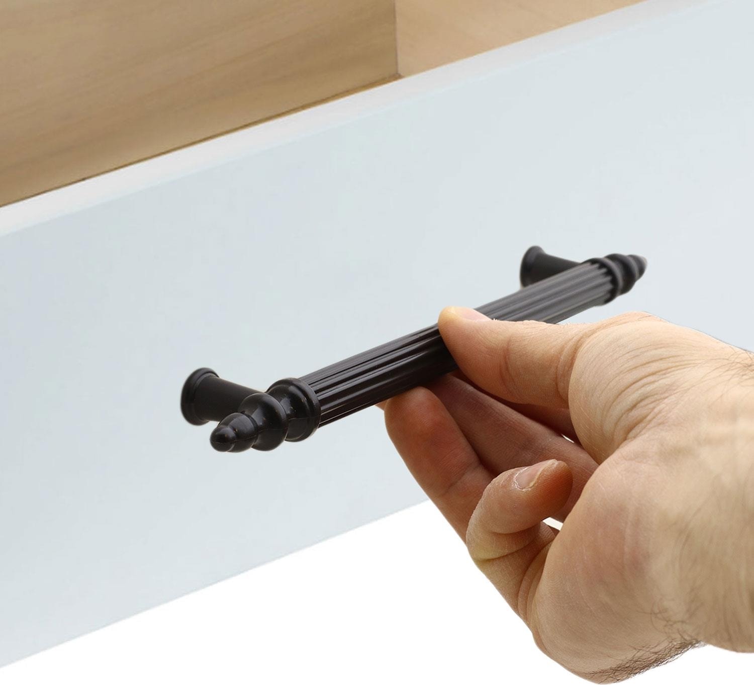 Polavit Mobilya Çekmece Mutfak Dolap Dolabı Kulpu Kulbu 160 Mm Siyah Sert Plastik Kulpları (10 ADET)