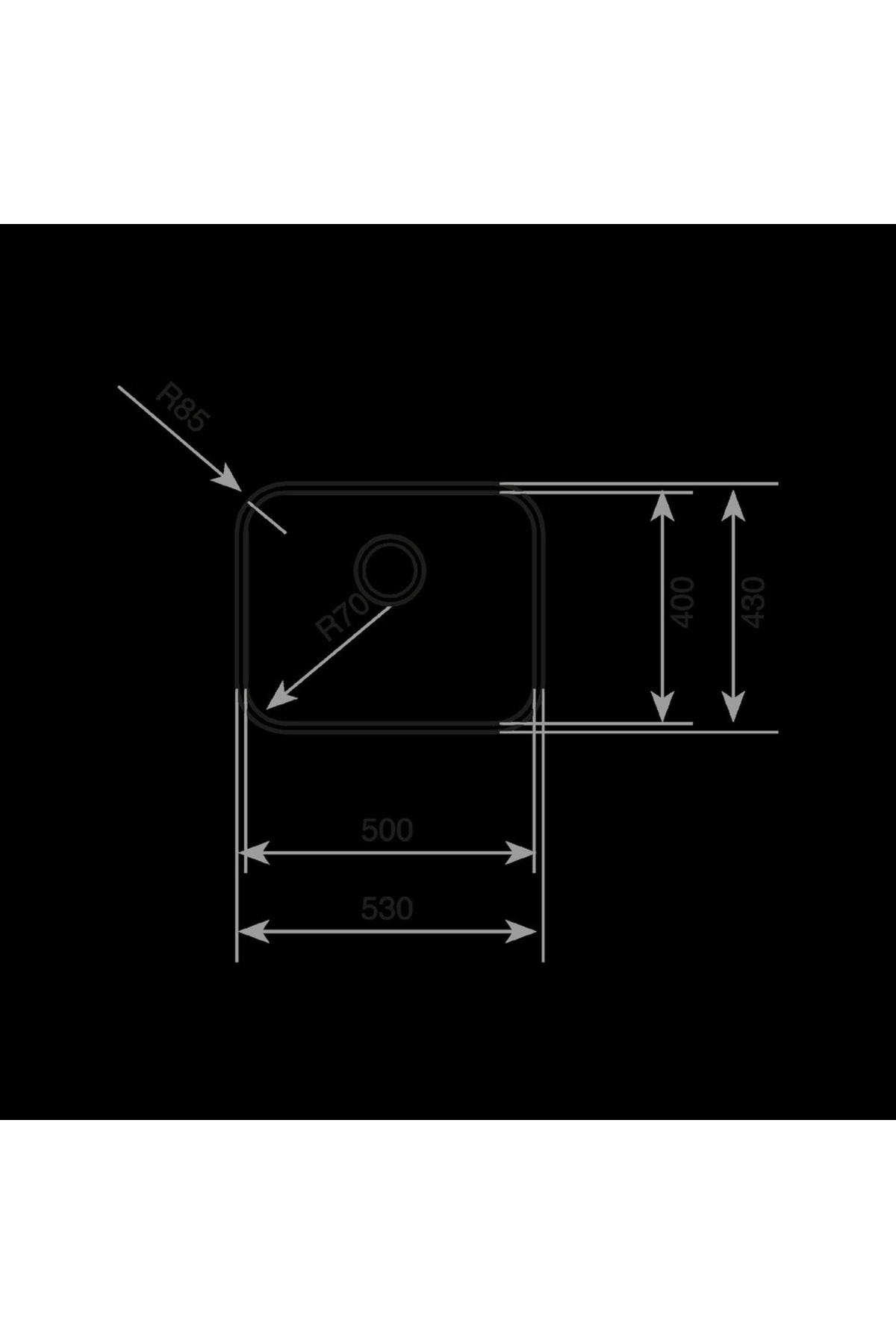 Be 45 40 Paslanmaz Çelik Tezgah Altı Evye
