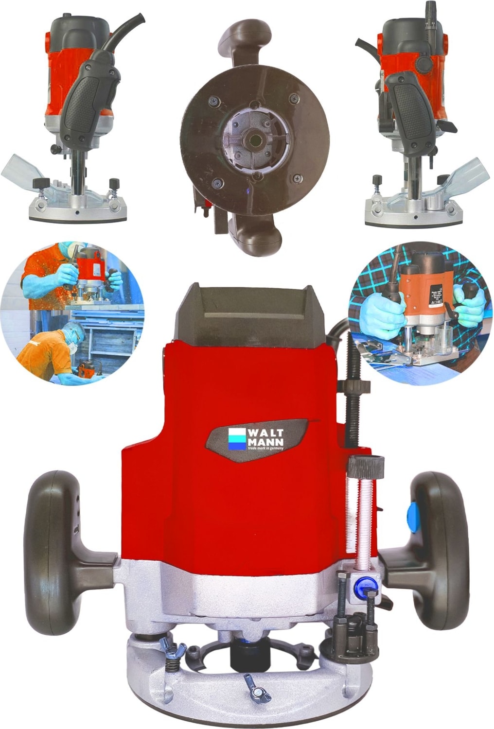 2600 Watt Freze Formika Traşlama Makinesi 12MM Kırmızı