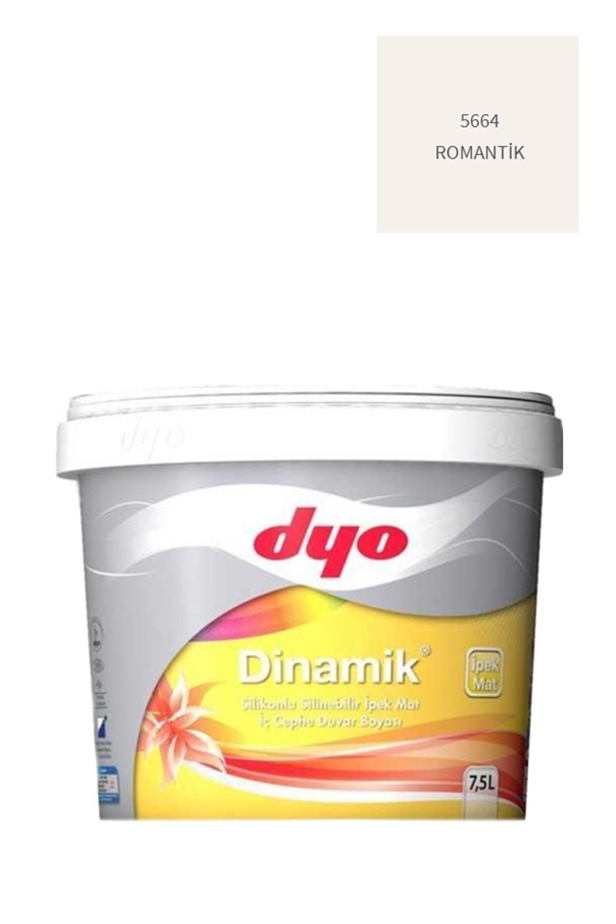 Dinamik Silikonlu Silinebilir Ipek Mat Iç Cephe Duvar Boyası 5664 Romantik 7,5 Lt