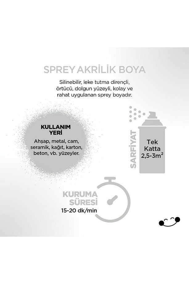 Açık Gri Sprey Boya 400 ml (2 Adet )