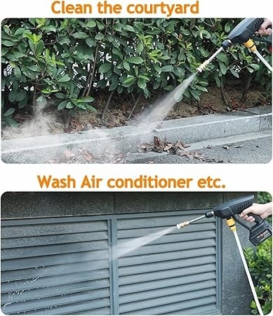 Basınçlı Yıkama Makinesi, 120PSI Taşınabilir Basınçlı Temizleyici Pil ve Şarj Cihazı ile Elde Taşınabilir 24V 7500MAHŞARJ Edilebilir Pil Elektrikli Basınçlı Yıkama Makinesi, Arabaları Yıkamak,